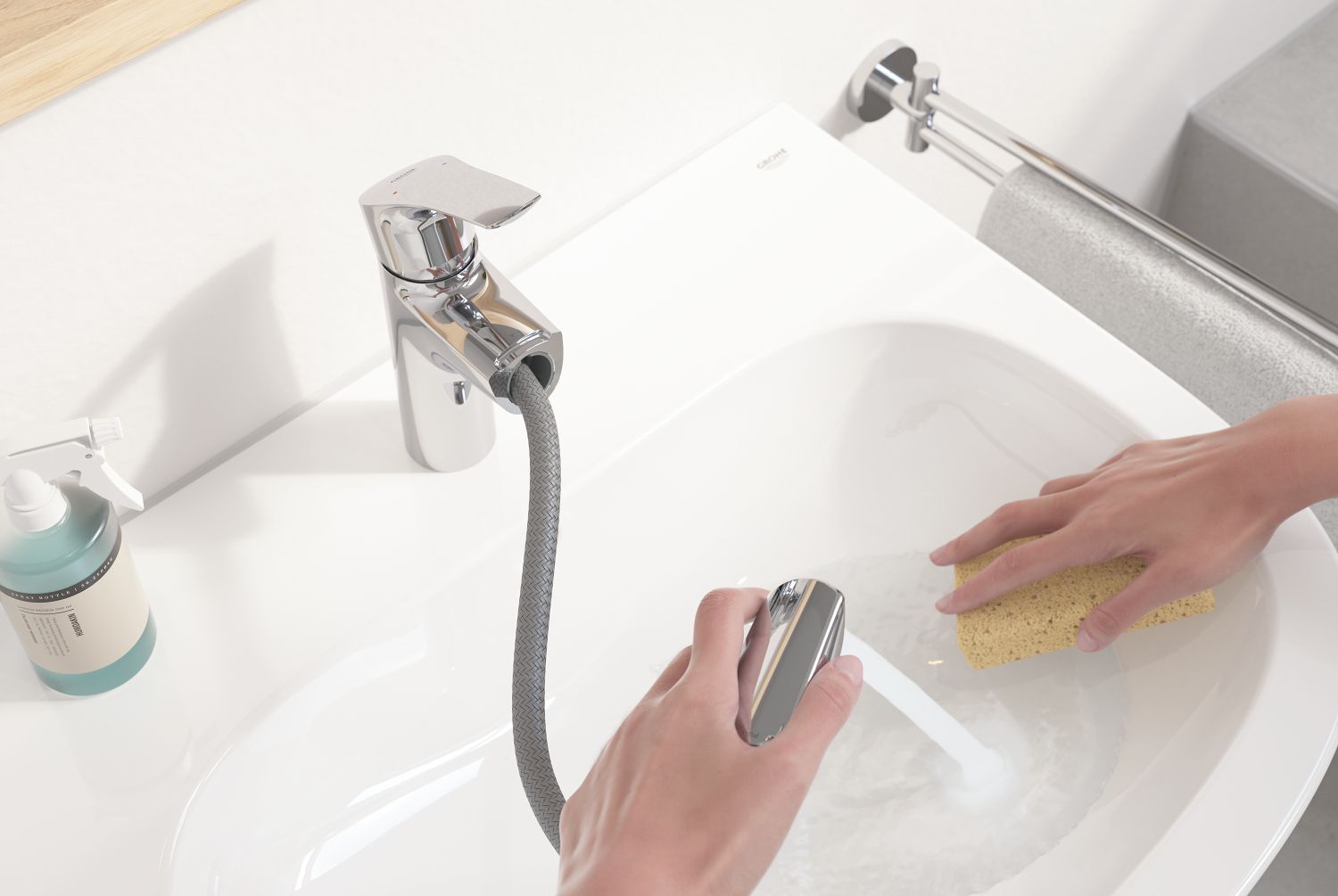 Смеситель вытяжной для раковины GROHE Eurosmart, M-Size, хром