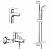 Комплект смесителей для ванной Grohe BauEdge New S-Size с полочкой, хром