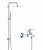 Душевая стойка с белым тропическим душем и смесителем для ванны Grohe BauCurve 90, хром