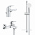 Комплект смесителей для ванной Grohe Bau Curve с полочкой, хром